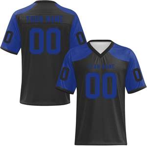 Camiseta de fútbol americano personalizada OEM de secado rápido al por mayor impresión por sublimación de tela de poliéster de malla corta para uso escolar universitario - Product Image 2