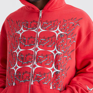 Personalizado 100% algodón Oversized Track Suit Puff Print Pullover Sudadera con capucha Conjunto de dos piezas Chándal Hombres - Product Image 6