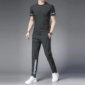 Survêtement vêtements de sport ensembles de pantalons survêtement pour hommes sans Logo costumes de sport haut tendance été coupe régulière Slim pour hommes - Product Image 1