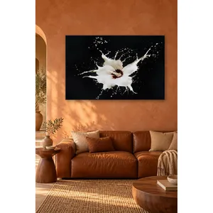 Impression sur toile Fida White Splash sur fond noir - Product Image 1