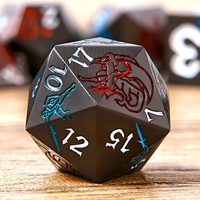 Jeu de dés DND bleu-noir à pointes, 7 dés métalliques pour jeux de rôle Dragon et Donjons, à bords tranchants, faits à la main, pour jeux de société