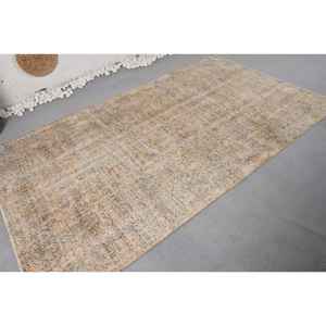 Alfombra tradicional ecológica de lana con diseño de retazos turcos Vintage, Beige, azul, área grande, 5x8,3 pies, comedor rectangular mediano - Product Image 2