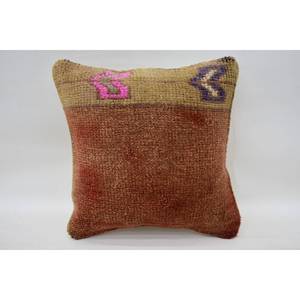 Almohada Kantha de retazos de lana rosa rústica, Cojín cuadrado bordado Vintage de 12x12 pulgadas, cojín decorativo tejido para suelo de estar - Product Image 1
