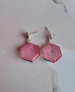 925 Sterling Silver Pink Tourmaline Handmade <b>Earring</b> <b>Beautiful</b> Women <b>Earring</b> Pink Stone <b>Earring</b> . - Product Image 4