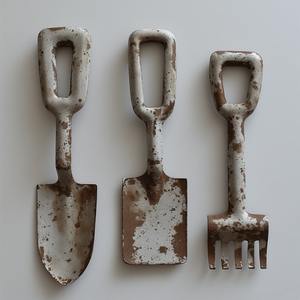 Cueilleur de fruits en fer rustique avec finition patinée design fait main mélange utilitaire de jardinage avec extérieur saisonnier décoratif rustique - Product Image 1