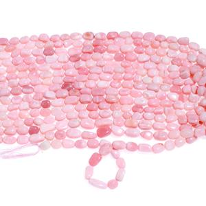 AAA + qualité 16 pouces perles de pierres précieuses opale rose forme de culbutage lisse 10X12mm pépites unies perles en vrac pour bracelets bijoux - Product Image 1