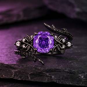 เจลิยา อันทิล ดีธ ชุดแหวนเจ้าสาวรูปปีกค้างคาวสีม่วงโรสคัท - Product Image 1
