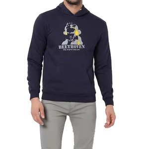 เสื้อฮู้ดพิมพ์ลายไหล่โอเวอร์ไซส์ของผู้ชายผ้าคอตตอน100% สีทึบออกแบบได้ตามต้องการ - Product Image 1