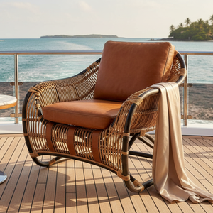 Conjunto de Sillas de Jardín de Ratán Ecológicas, Minimalistas, Duraderas y Cómodas para Exteriores, para Parque, Villa, Casa de Campo, Sala de Estar, Hotel y Comedor - Product Image 4