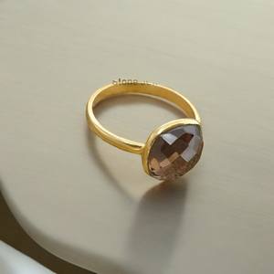 <b>Indian</b> Handmade 925 Sterling Silver Party Wear <b>Ring</b> with Natural Stone Bezel Setting - Product Image 2