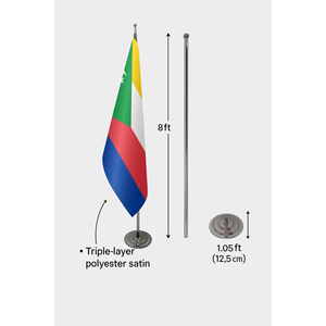 Customizable Official Interior Comoros <b>Flag</b> with Digital Printing Aluminum or Fiberglass <b>Pole</b> Various Materials - Product Image 6