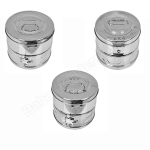 Tambour de pansement de stérilisation de marque privée tambour d'autoclave médical plateau d'instrument médical en acier inoxydable robuste personnalisé - Product Image 3