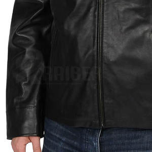Diseño personalizado chaqueta de cuero de color sólido de los hombres chaqueta de cuero Streetwear hombres chaqueta de cuero para la venta - Product Image 5