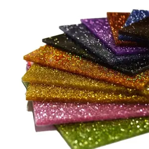 Großhandel Fabrik preis 3mm dickes Gold hoch glänzende Glitter Kunststoff Acryl platte