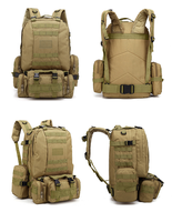 Sac à dos multifonctionnel imperméable de 55L pour l'extérieur, sac à dos de randonnée de grande capacité, sac à dos tactique