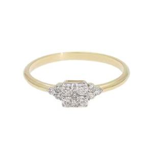 แหวนทรงสี่เหลี่ยมประดับเพชรธรรมชาติสีทอง14K แหวนเพชรทรงกลมตัดเหนือกาลเวลาแหวนเพชรสวยงามคลาสสิกสุดคลาสสิก - Product Image 3