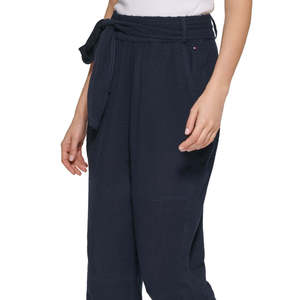 กางเกงขายาวทรงฮาเร็มและทรงดินสอสำหรับผู้หญิง ยี่ห้อทอมมี่ ฟอร์ ฮิลฟิเกอร์ ไซส์ XL เอวสูง ผ้าระบายอากาศ สีน้ำเงิน เหมาะสำหรับฤดูใบไม้ร่วง สไตล์ปาลาซโซ - Product Image 2