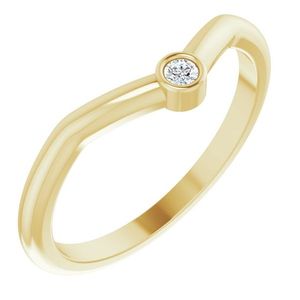 แหวนเพชร Stuller Accented Stackable V Ring 124367:101P 14KY - Product Image 1