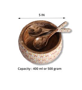ชามสลัดไม้มะม่วงทำด้วยมือพร้อมเคลือบด้านบนกำหนดขนาดเองสำหรับปาร์ตี้พาสต้าอาหารกลางวันทำด้วยมือในอินเดีย - Product Image 5