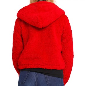 Mujeres moda Casual invierno cálido niñas polar Sherpa cremallera Sudadera con capucha con diseños térmicos sudaderas con capucha para damas - Product Image 6