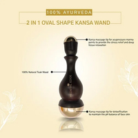 Bâtonnet Kansa 2-en-1 de fabrication indienne, modèle médiéval le plus vendu, masseur facial manuel de forme ovale originale pour thérapie ciblée de la peau