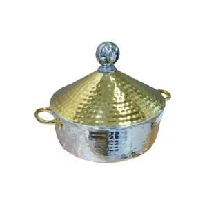 Chauffe-plats de table Arabian Design Casserole en acier inoxydable plaquée or de la meilleure qualité marmite à soupe et marmites - Product Image 2