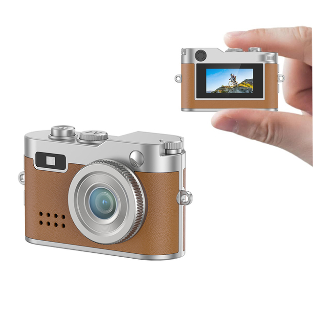 Mini 2MP Digital Camera 1080P HD Retro Keychain Built-in LED Flashlight 0.96" Screen OTG Adapter Compact Micro Pocket Camera