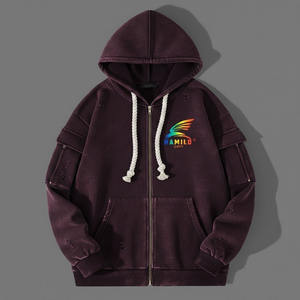 Sudadera con Capucha para Hombre, Diseño Único, Transpirable, Estilo Único, 100% Algodón, Forro Térmico, Diseño Sólido, Básico, Mezcla de Algodón - Product Image 5