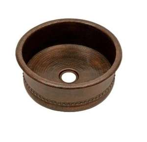 Lavabo Redondo de Cobre Hecho a Mano, Estilo Antiguo, para Hoteles y Restaurantes, Nuevo - Product Image 1