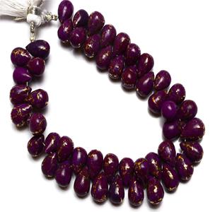 Piedra Preciosa Suelta Calibrada de Amazonita Natural de Alta Calidad, Forma de Lágrima Lisa, para Cuentas de Joyería Púrpura - Product Image 1