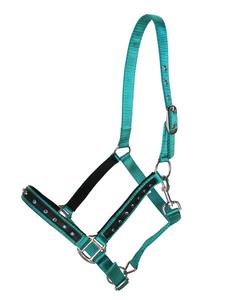 Importado DE LA India Nylon Horse Tack Nylon Acolchado Ajustable Halter Rhinestones Cuerda, Acolchado Inglés Saddle Halters DE LA India - Product Image 4