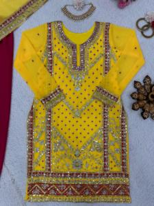 Salwar Kameez, dernier styliste indien élégant, costume plazzo brodé de style pakistanais pour femmes pour mariage et fêtes - Product Image 3