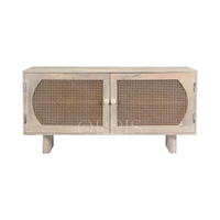 Mueble de Madera de Alta Calidad Estilo Japandi con Almacenamiento para Sala de Estar, Soporte para TV, Diseño Moderno para Aplicaciones Rurales