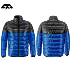 Veste matelassée à blocs de couleurs bicolores personnalisée pour hommes hiver chaud chauffé en duvet vêtements de sport Stand fabriqué bulle veste rembourrée - Product Image 3