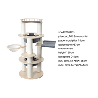 Nouvelle Conception Luxe Arbre à Chat en Bois Massif Meuble pour Animaux de Compagnie avec Tube en Papier Blanc Villa pour Chat