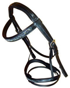 Durable Leather Equestrian Horse <b>Bridle</b> Set Bit Browbands Fancy Stitching Horse Harness Riding Racing Halter Headstall Included - Product Image 5