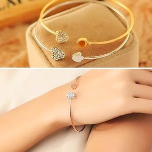 Brazalete Minimalista de Acero Inoxidable Chapado en Oro de 18K con Geometría de Diamante Brillante y Circonita, Tendencia 2026 - Product Image 4