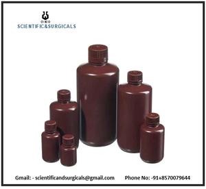 Protecteur de réactif sensible à la lumière HDPE Bouteilles de réactif ambre à bouche étroite avec réduction UV Fournitures éducatives - Product Image 3