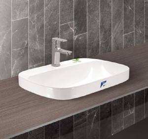 Lavabo mural en céramique ovale rectangulaire de style moderne directement de l'usine vietnamienne pour salle de bain - Product Image 3