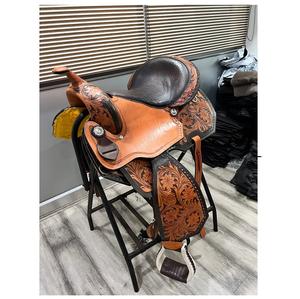 Selle de cheval en cuir Western-Fabriqué en Inde Arbre en plastique de haute qualité Couleur et taille personnalisées Prix bas - Product Image 1