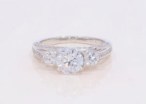 Chic 0.22CT Chic Diamond Brilliance Oval & Round Lab Grown 5 Stone Ring en oro blanco de 14K OEM al por mayor - Product Image 6