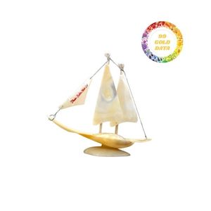 Productos calientes de primera calidad, modelo de barco de concha marina, artesanías decorativas hechas a mano, arte único de Vietnam - Product Image 6