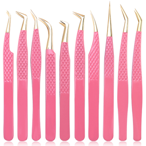 Pinzas profesionales de Extensión de pestañas ligeras de acero inoxidable, herramientas para cejas y pestañas de etiqueta privada - Product Image 6