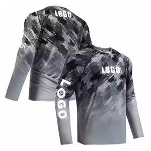 Camisas de pesca sublimadas personalizadas OEM manga larga secado rápido Anti-UV 100% poliéster ropa de pesca transpirable para hombres - Product Image 5