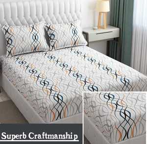 Ensemble de draps de lit 100% coton de qualité élégante 3 pièces imprimé floral solide Style classique confortable Durable organique 200TC toutes saisons - Product Image 4