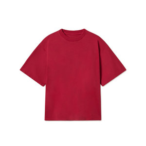 Camiseta de algodón orgánico 100% de peso pesado para hombre, ropa de calle GSM 300, patrón sólido bordado de gran tamaño - Product Image 5