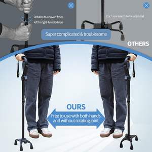 BeneCane Quad Cane Bastón ajustable WalWalWalking para hombres y mujeres con base de puntas para mayor estabilidad Bastón plegable para personas mayores - Product Image 5
