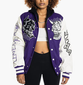 Veste de baseball en satin de soie de haute qualité unisexe, col montant personnalisé, meilleure option en gros pour l'hiver - Product Image 5