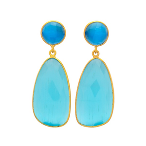 Boucles d'oreilles design à breloques Lady Solid 18k plaqué or coloré monalisa Boucles d'oreilles pour femmes Cadeau de fête - Product Image 2