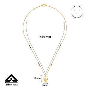Collier Mangalsutra classique en bois avec perles en laiton et onyx pour cadeaux de mariage et de fête - Product Image 6